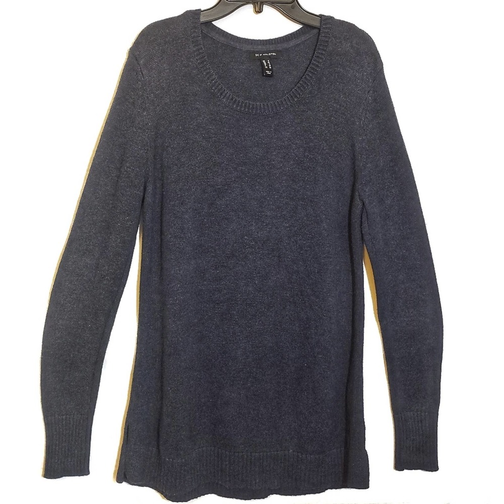 Navy H by Halston Crew Neck Knit Sweater - S
